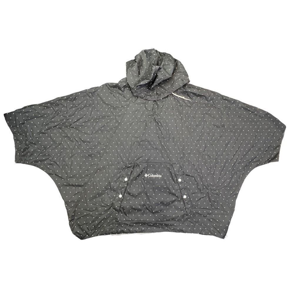 Columbia Women's Medium Black Polka Dot Packable Lightweight Hooded Jacket - Picture 6 of 8